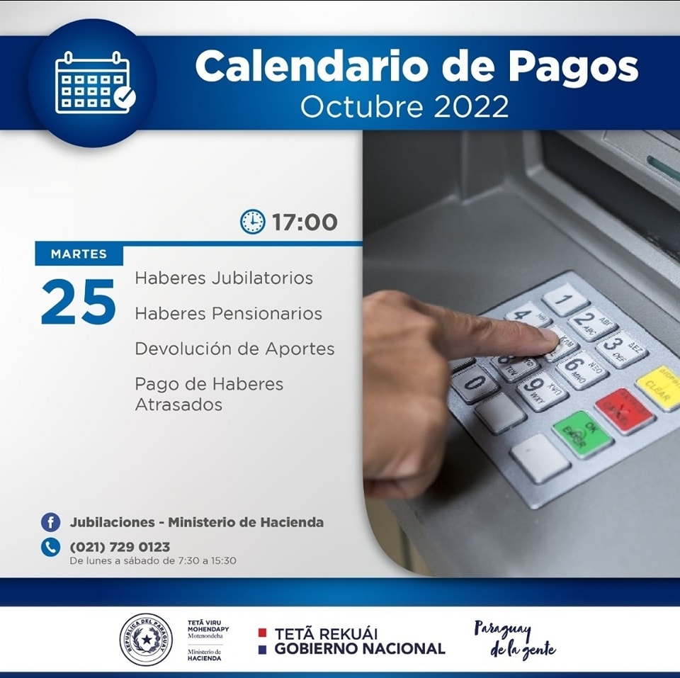 Calendario de Pagos - Octubre 2022